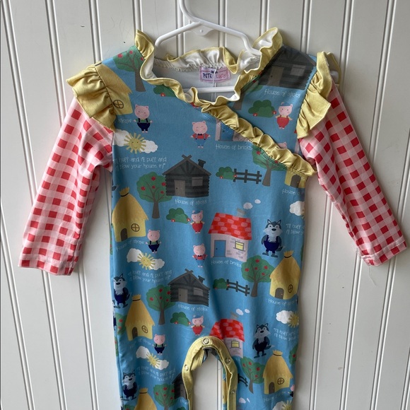 PETE + LUCY THREE LITTLE PIGS LITTLE GIRLS ROMPER SIZE 18-24 MONTHS - Picture 2 of 6